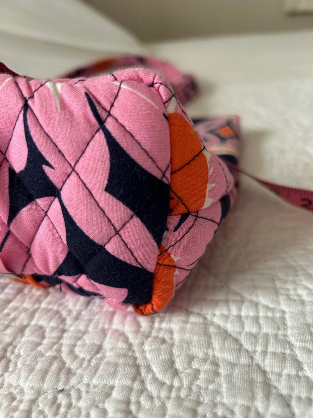 Vera Bradley Quilted Floral Pink and Navy Tote Bag